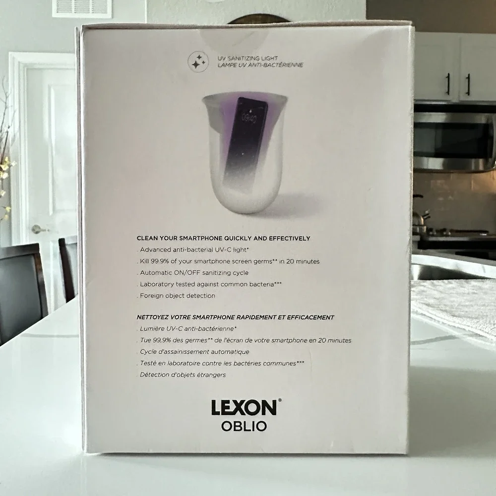 Lexon OBLIO Wireless Charging Station with‎ UV Sanitizer White LH59